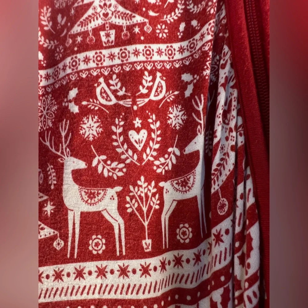 Little Sleepies Festive‎ Red Christmas Onesie Pajamas Baby 3-6 months.